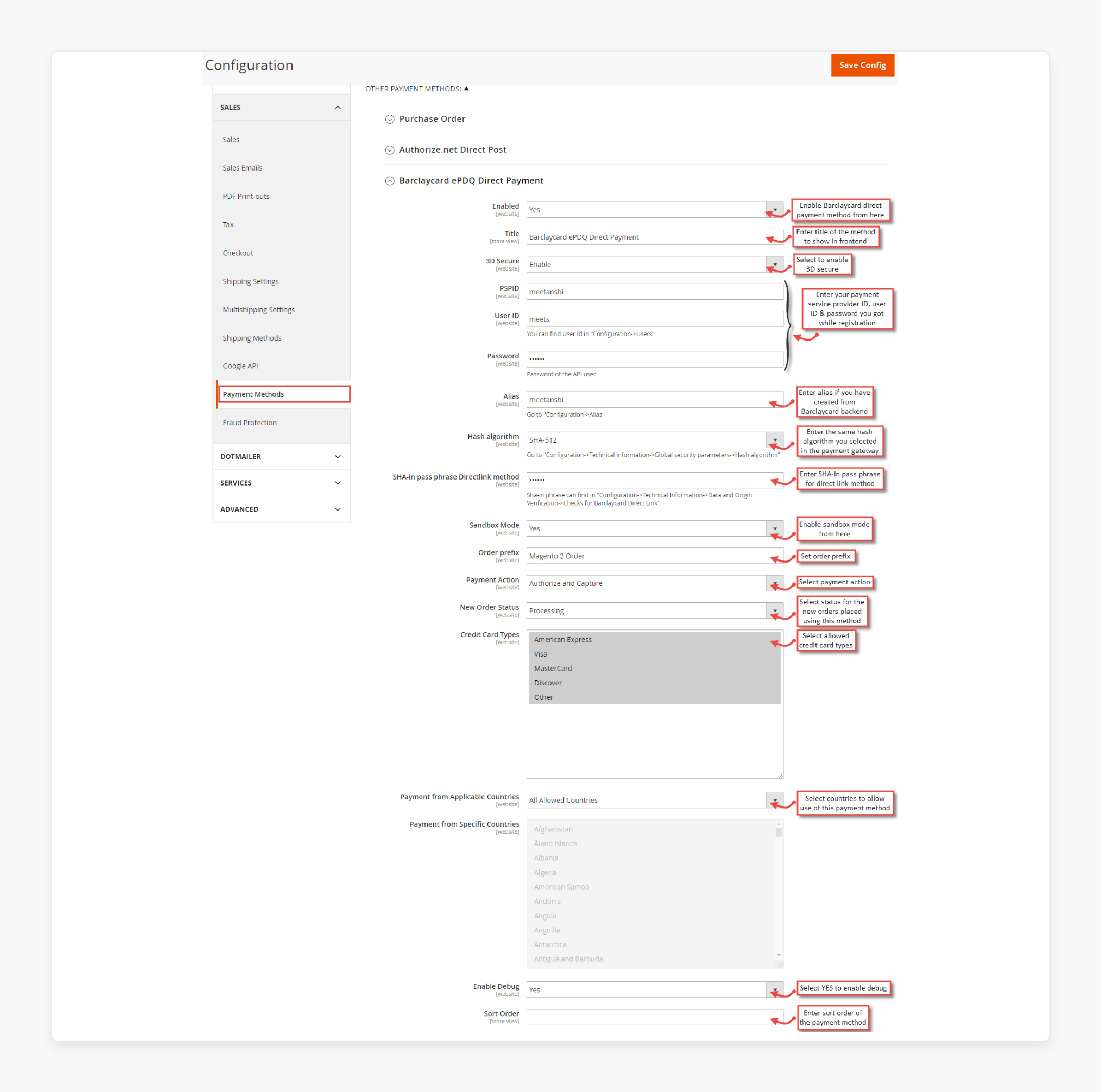 Enable and configure the Magento 2 Barclaycard Payments extension