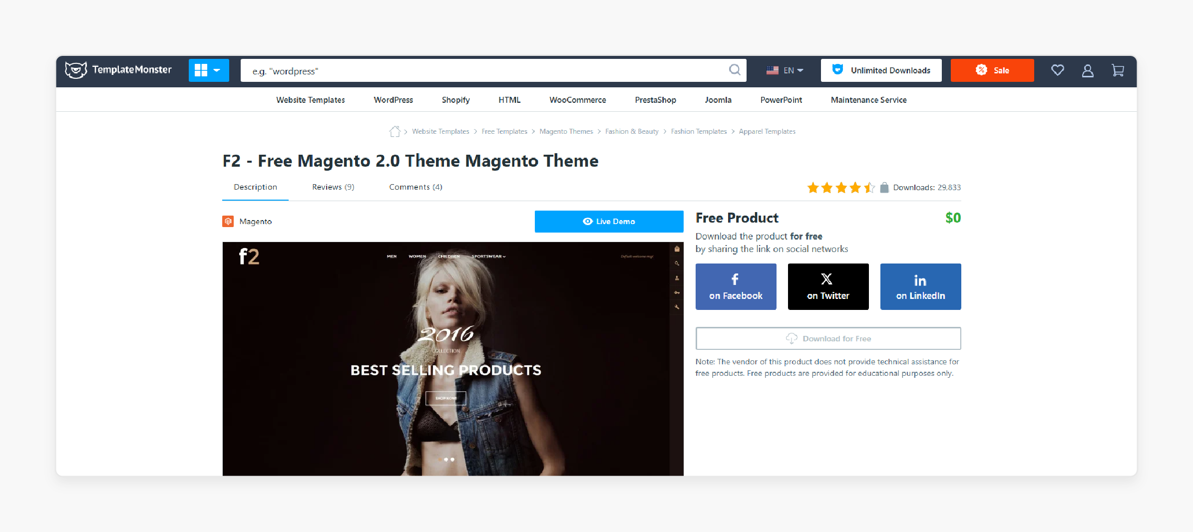 F2 Magento 2 Templates