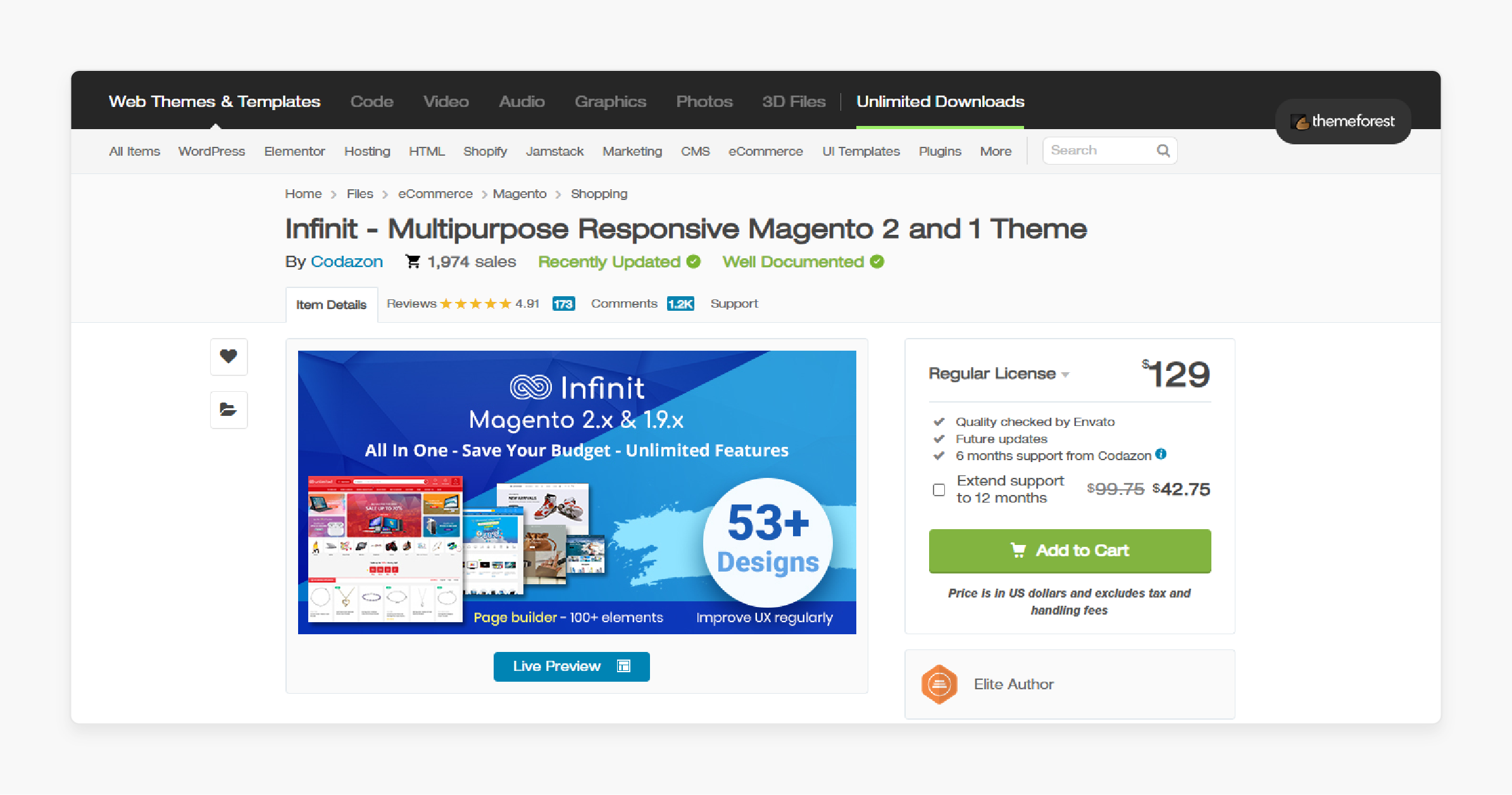 Infinit Magento 2 Templates