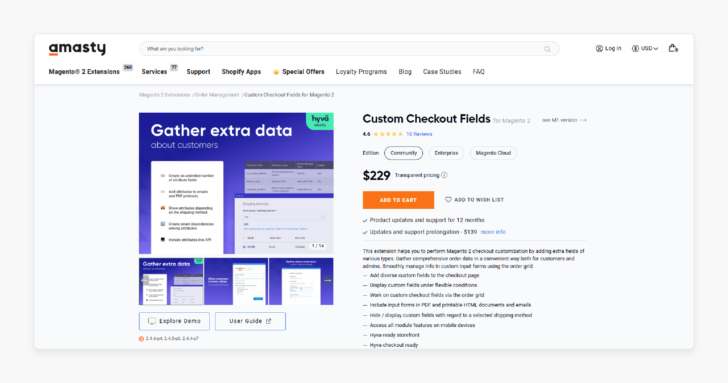 Custom Checkout Fields for Magento 2 - Amasty