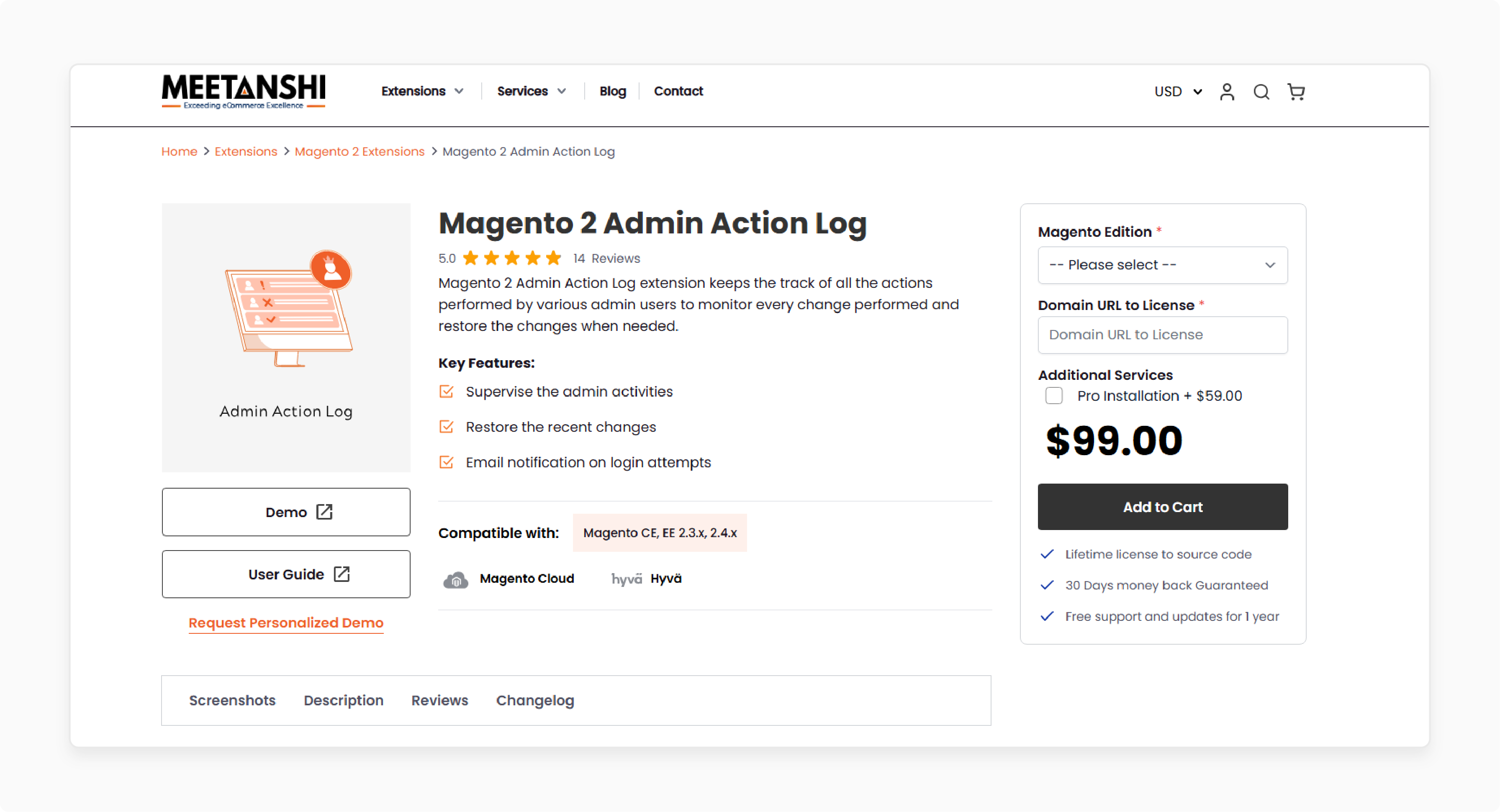 Meetanshi Admin Action Log Magento 2