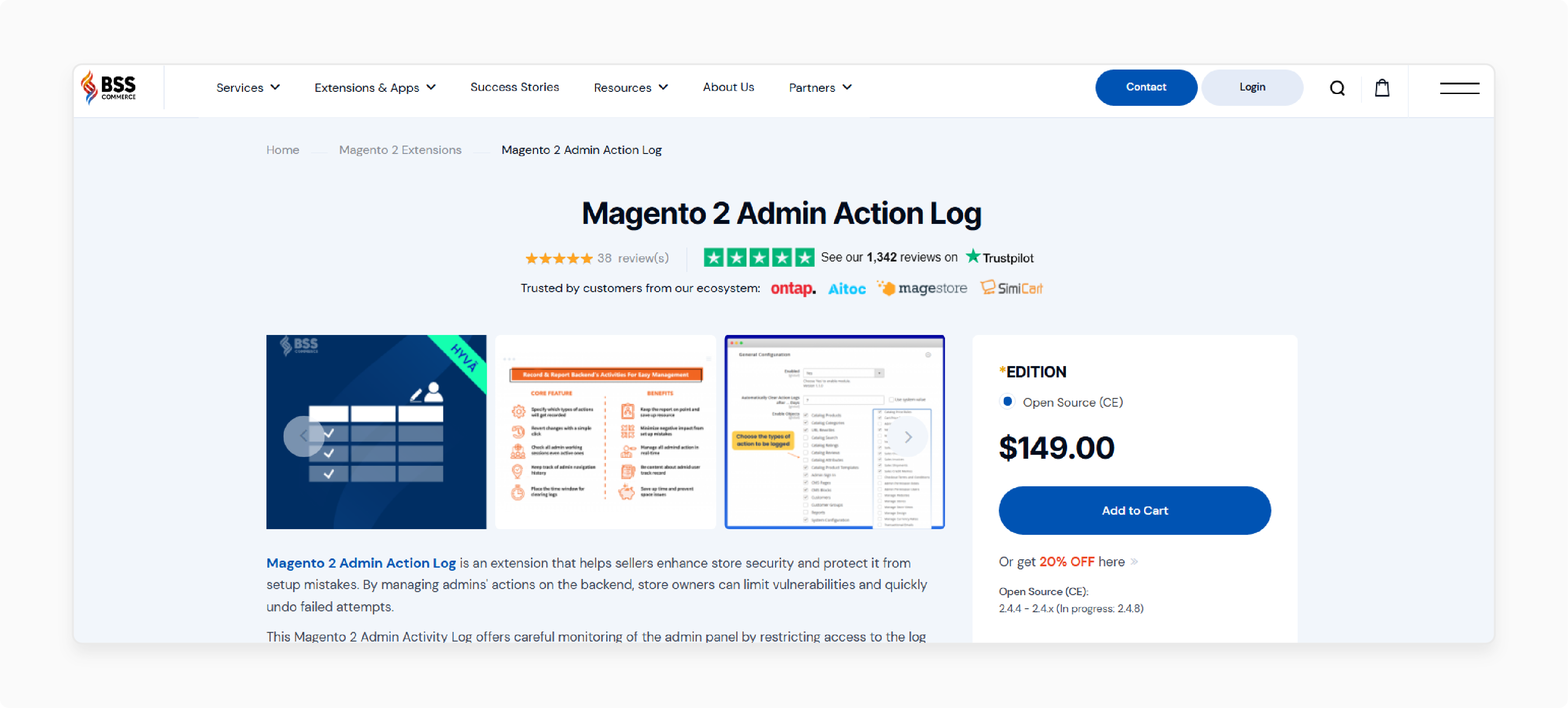BSS Commerce Admin Action Log Magento 2