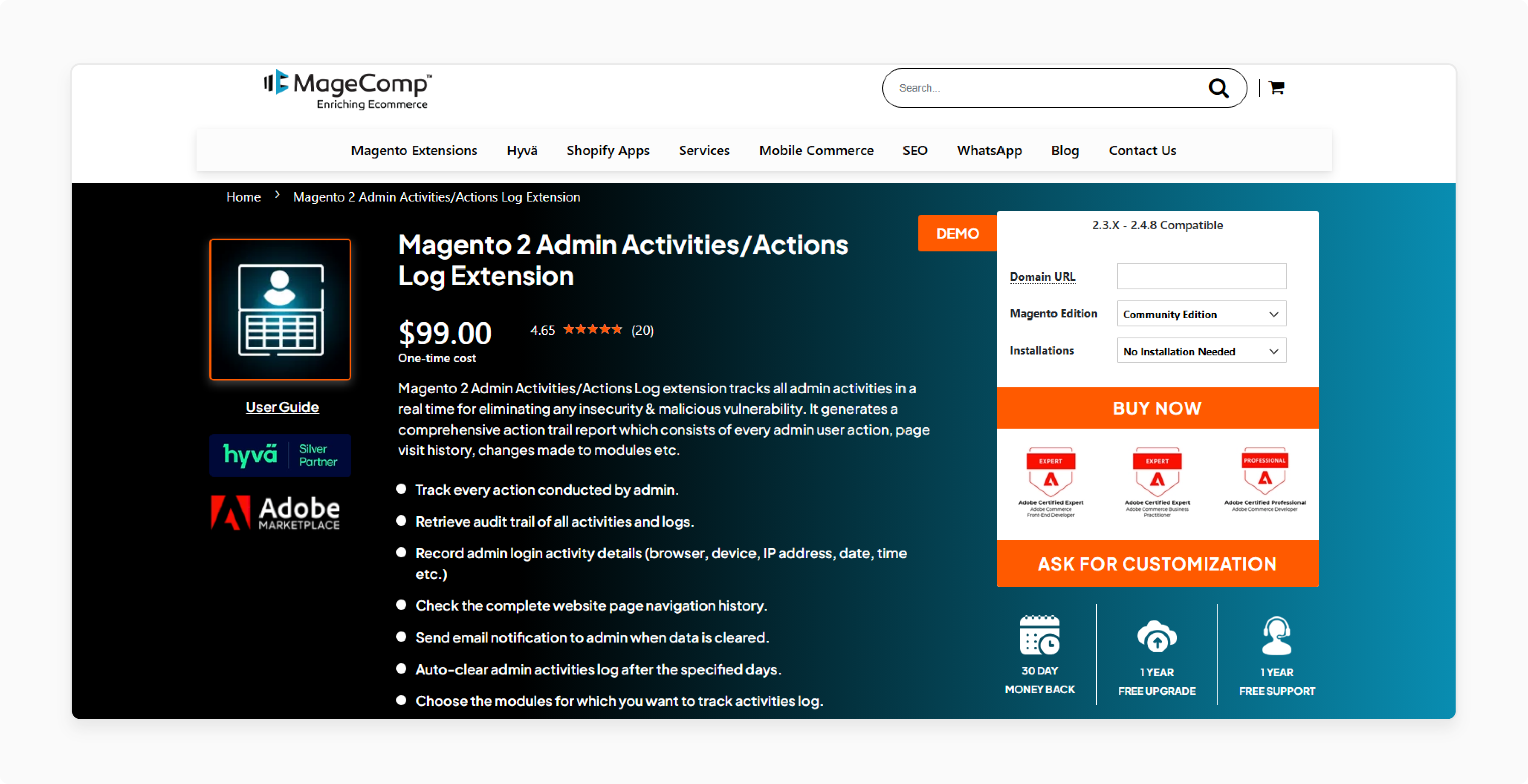 MageComp Admin Action Log Magento 2