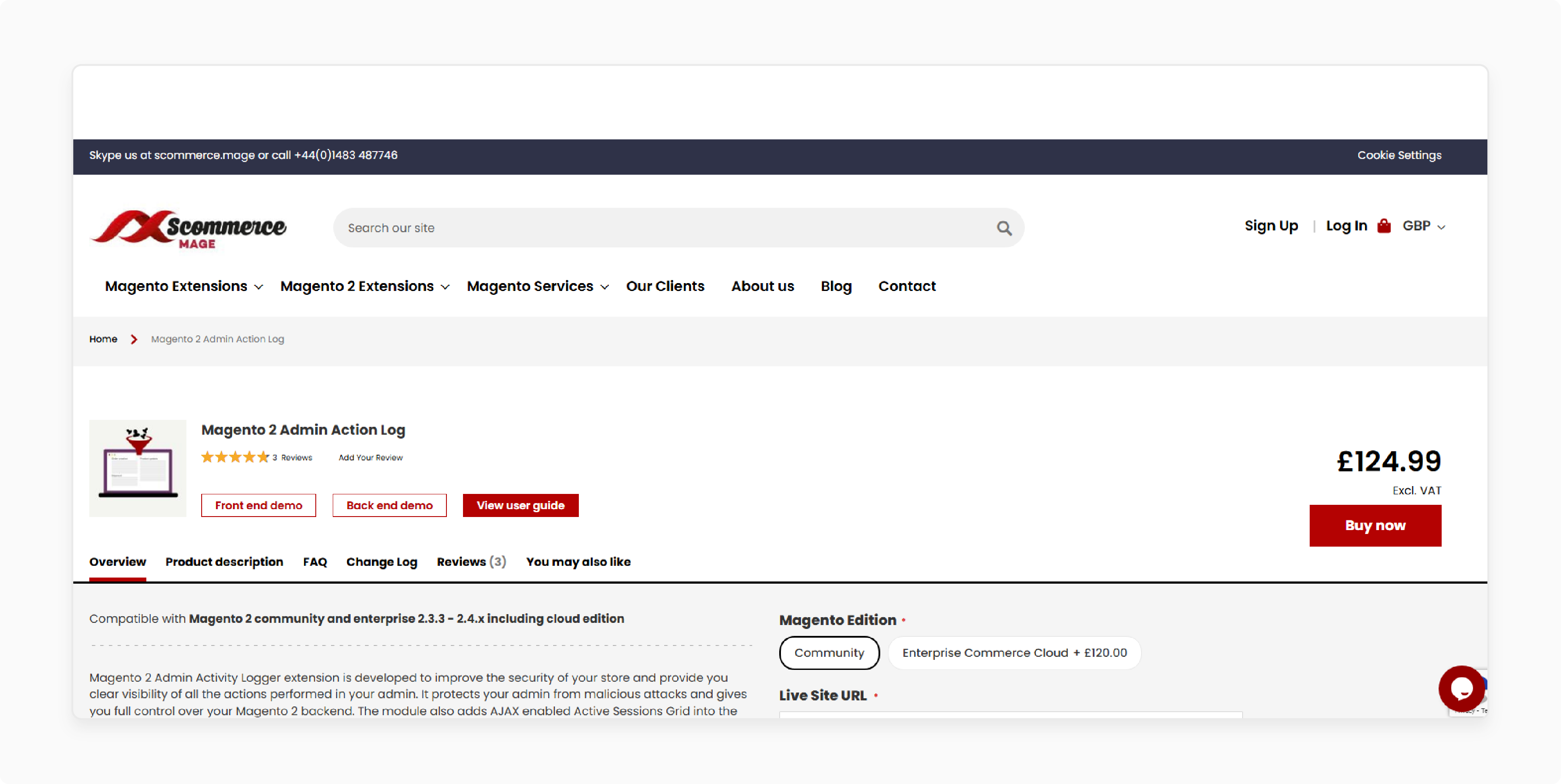 ScommerceMage Admin Action Log Magento 2