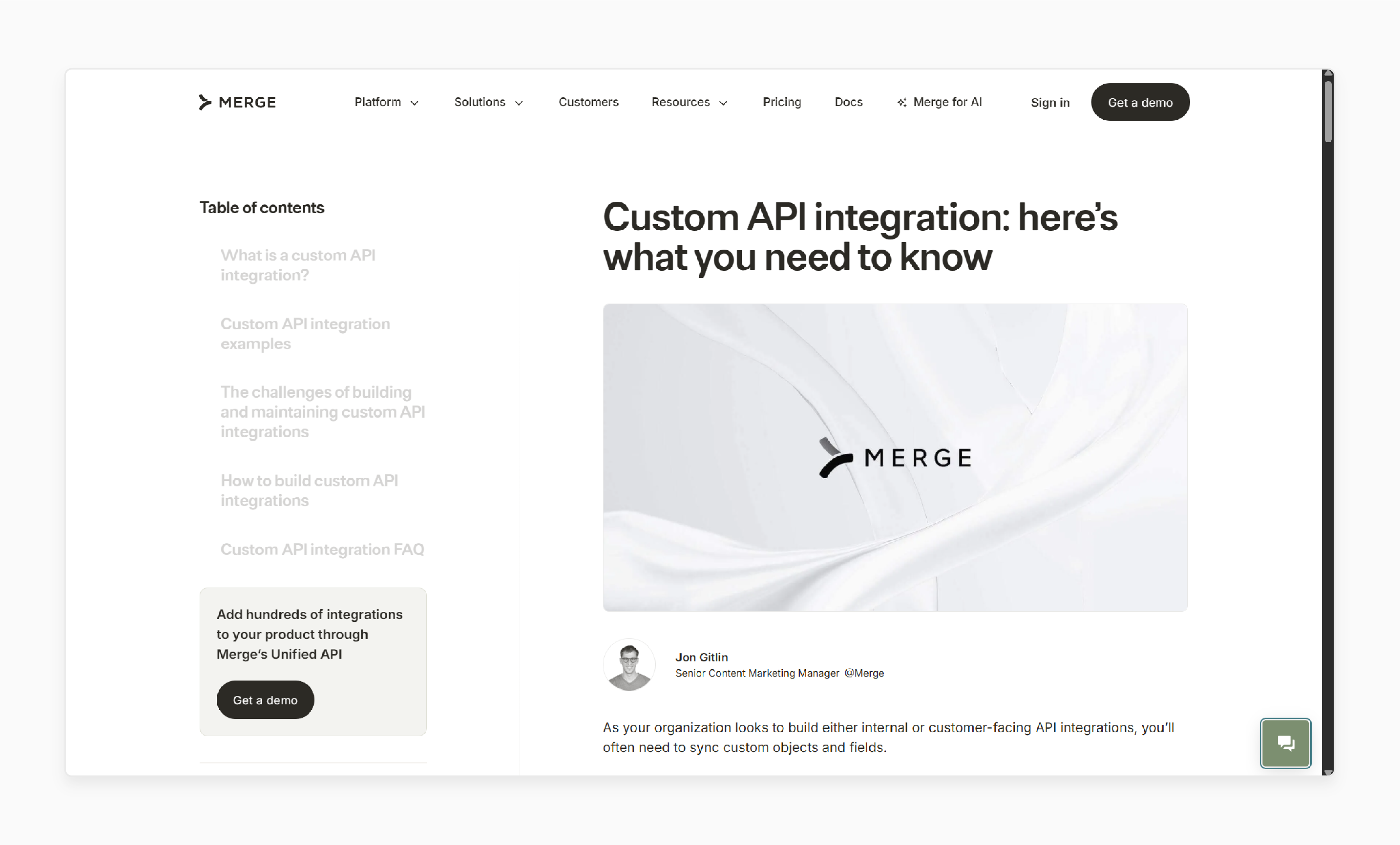 Custom API Integration