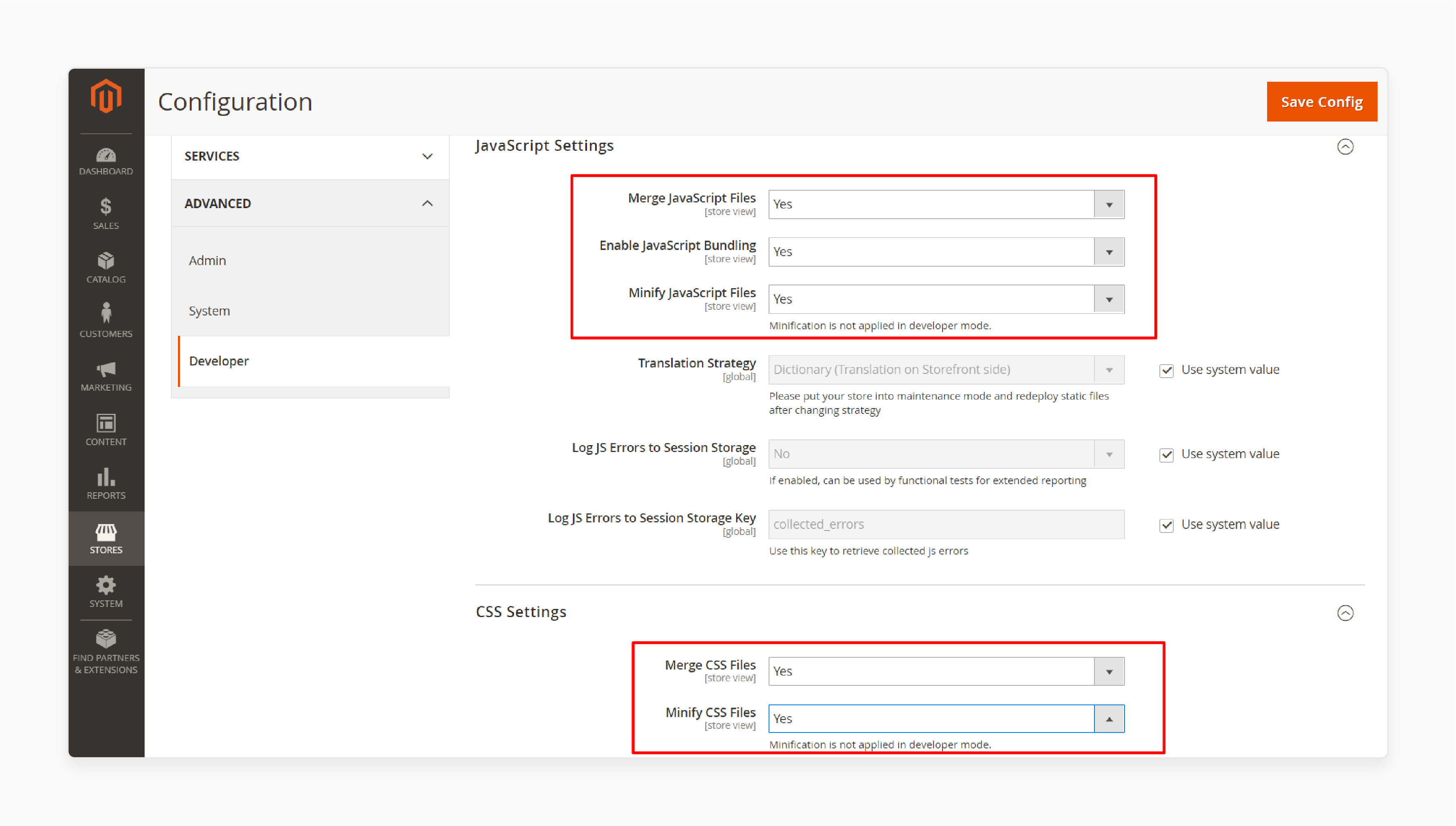 Process of reducing CSS and JS file sizes in Magento 2 using built-in and third-party tools