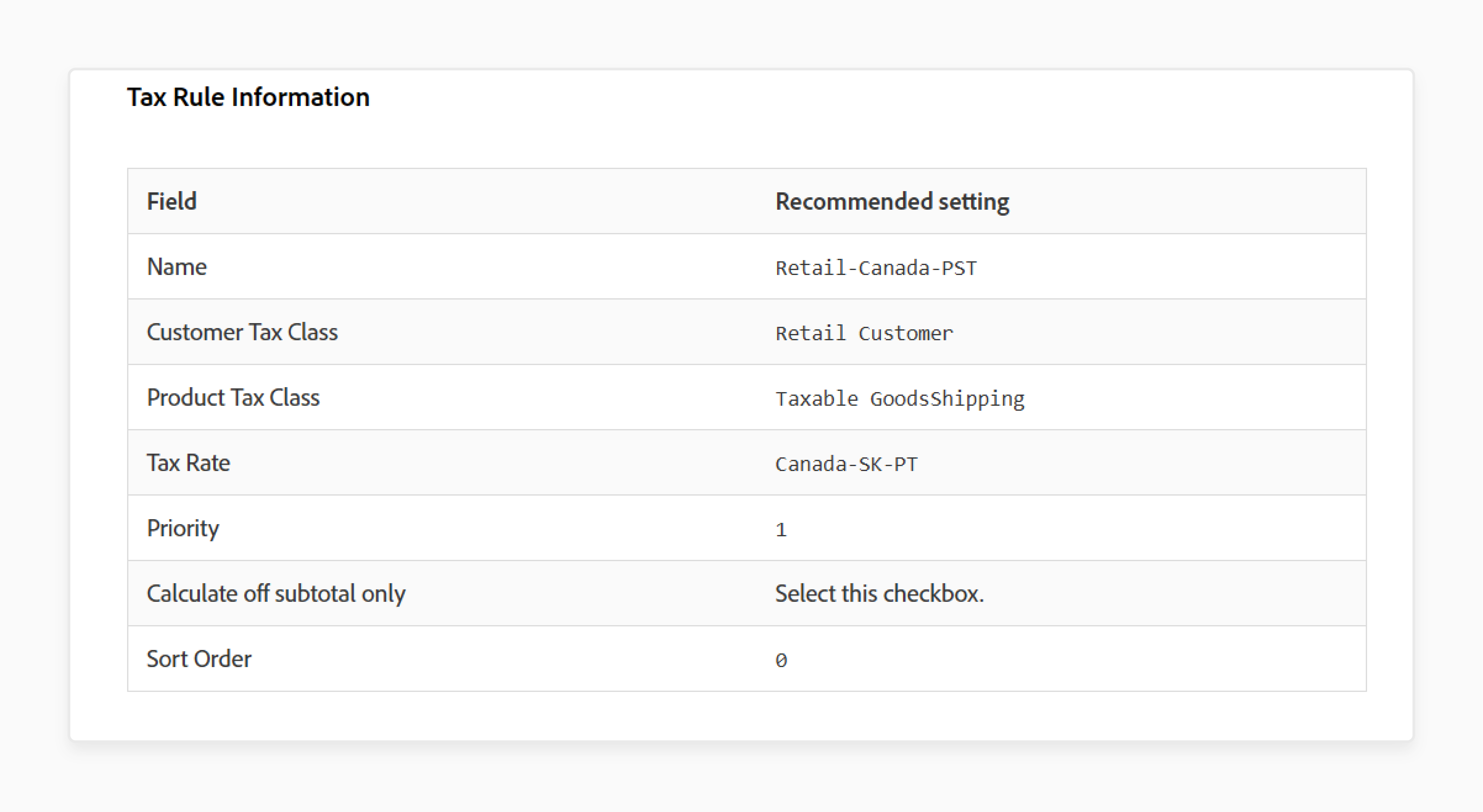 PST Tax Rate for Magento 2 Tax Calculation Rules