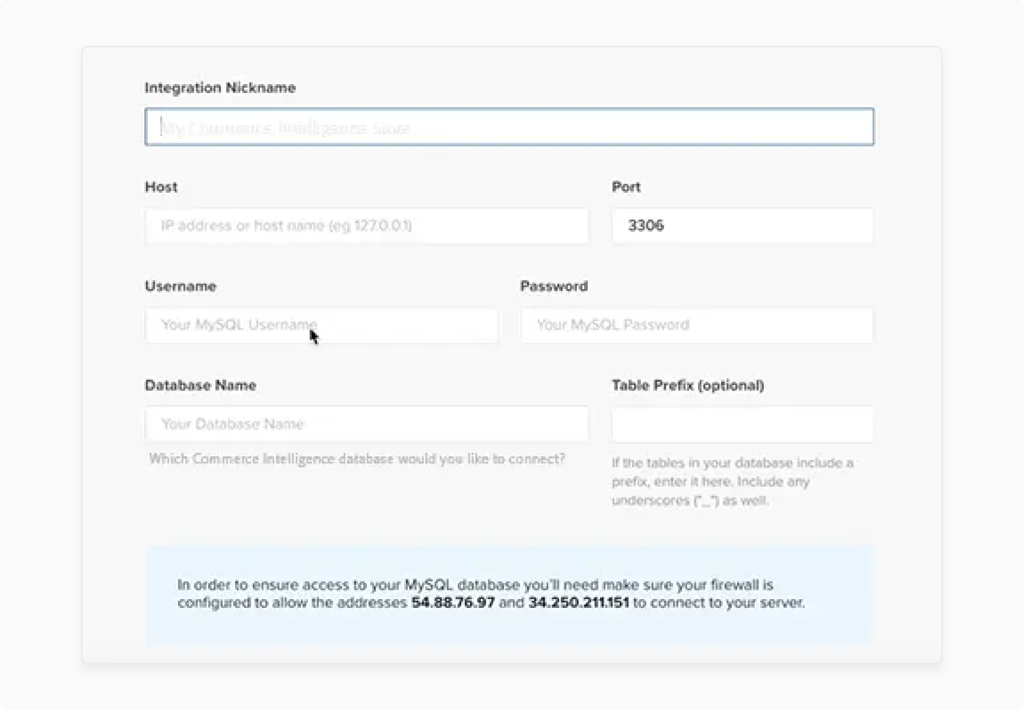 Link database to Magento BI