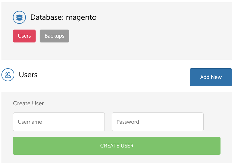 Adding a Database User