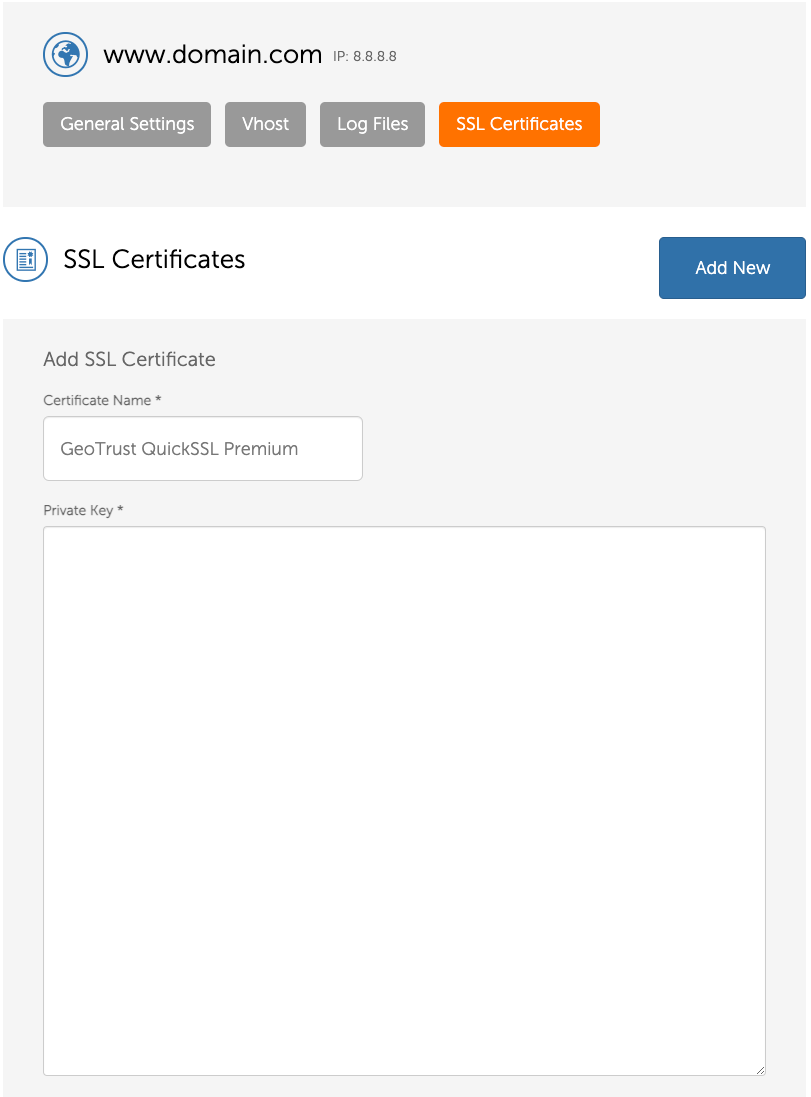 Add SSL Certificate